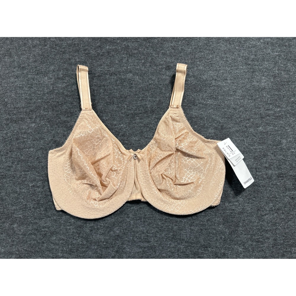 Chantelle C Magnifique Minimizer Bra Womens 34I Nude NEW Lace Unlined C18910